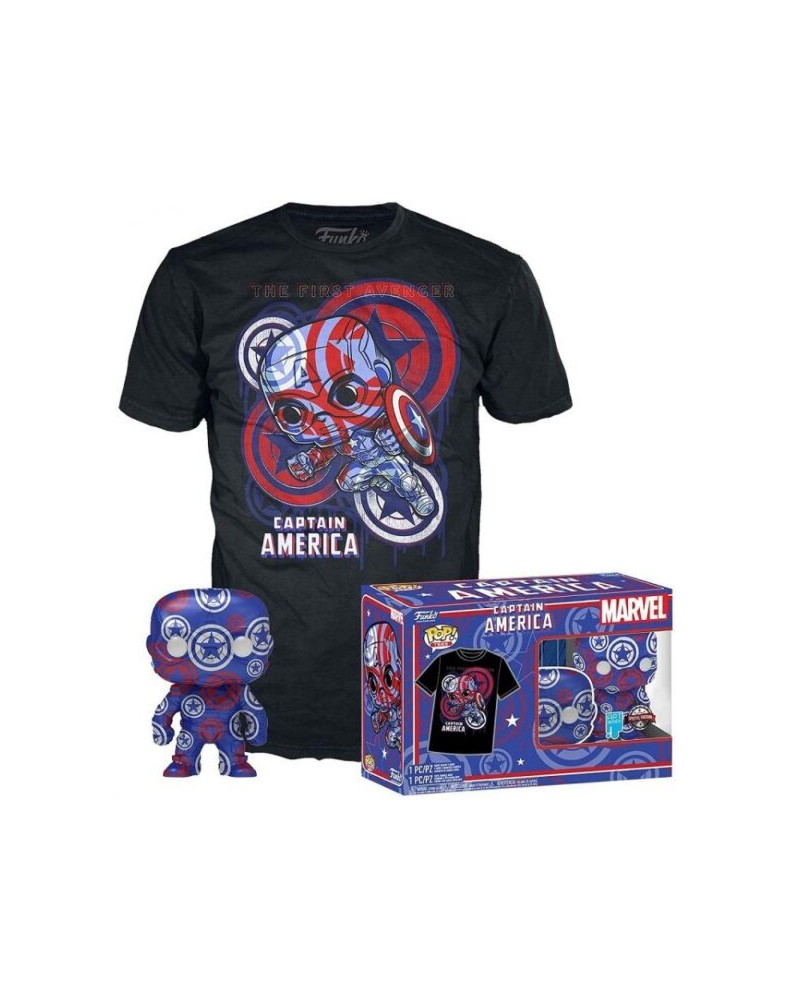 Tee Box Captain America Civil War - 36 Captain America Art Series - S