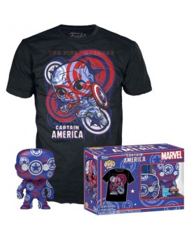 Tee Box Captain America Civil War - 36 Captain America Art Series - M
