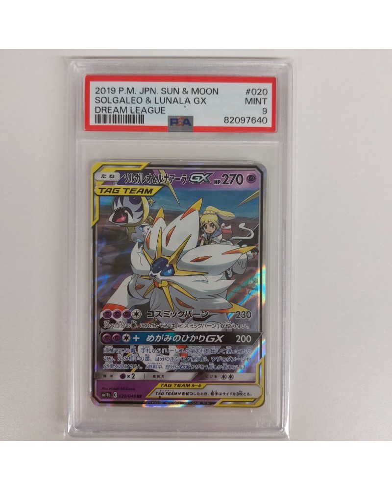 Pokemon PSA 9 Solgaleo e Lunala GX 020/049 RR Dream League Japanese