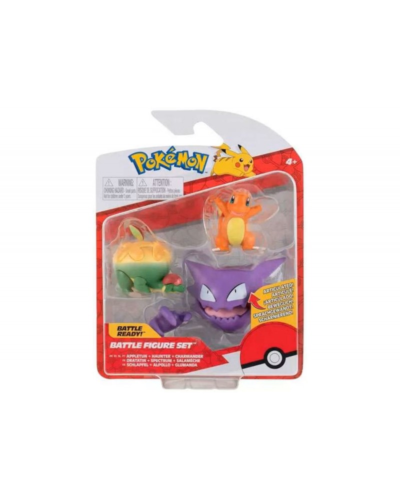 Pokémon: Battle Figure - Appletun, Haunter & Charmander Mini Figure