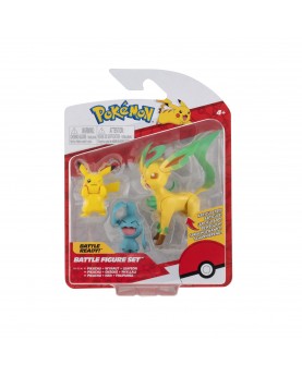 Pokémon: Battle Figure -  Pikachu, Wynaut & Leafeon Mini Figure