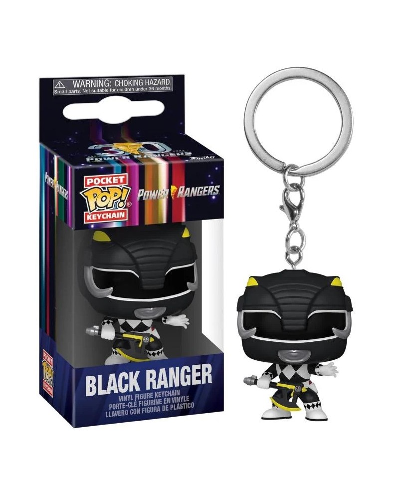 Power Rangers - Black Ranger - Funko Pop Portachiavi