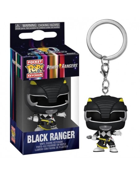 Power Rangers - Black Ranger - Funko Pop Portachiavi