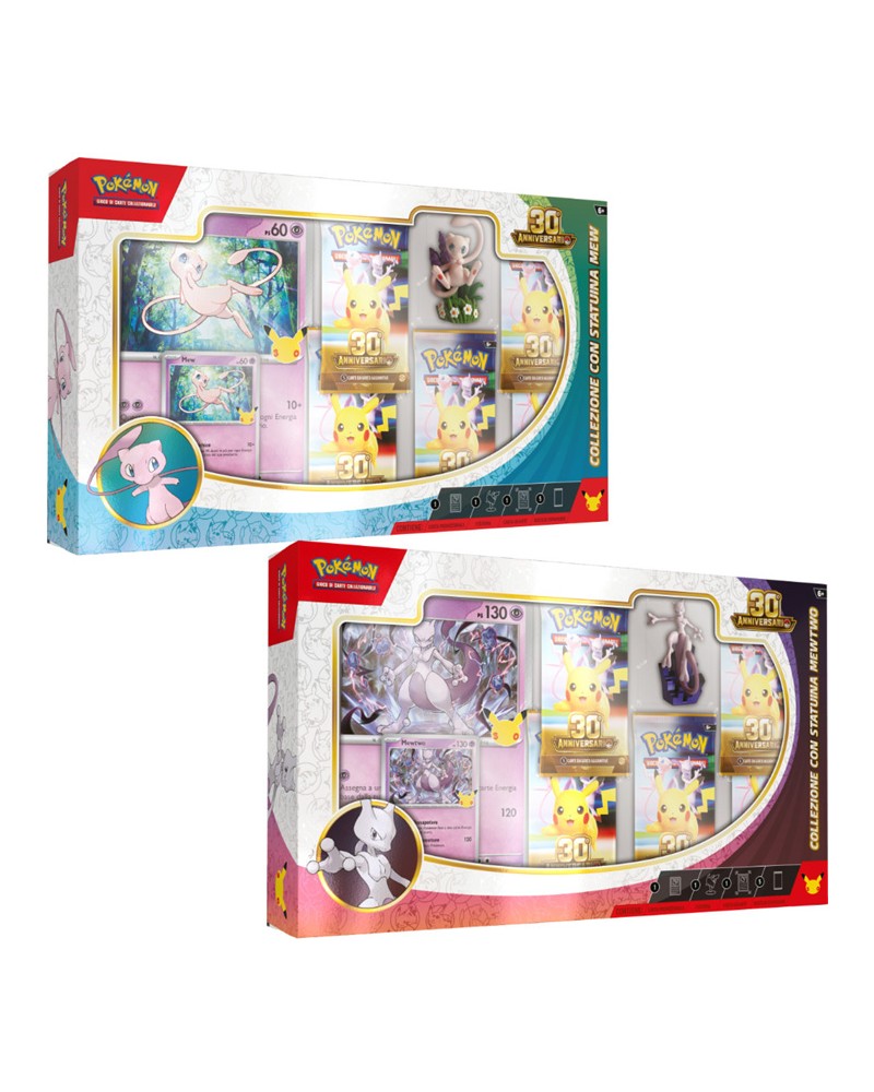 Pokemon 30Th - Collezione con Statuina Mew e Mewtwo IT