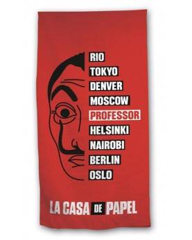 La Casa Di Carta -Telo Mare Rosso La Casa di Carta (70x140Cm)