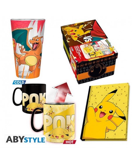 Pokemon: ABYstyle - Pikachu Pack Premium (Large Glass + Mug Heat Change + Notebook / Bicchiere + Tazza + Quaderno)