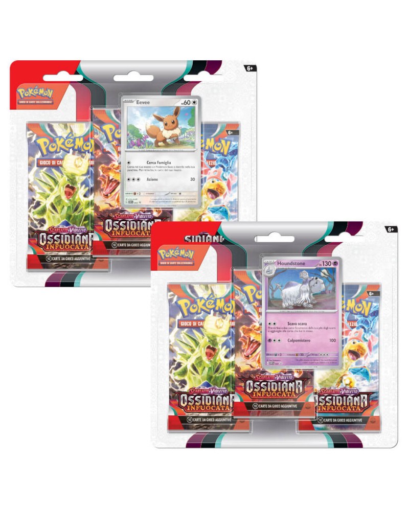 Pokemon Ossidiana Infuocata Blister 3 Buste + 1 Card